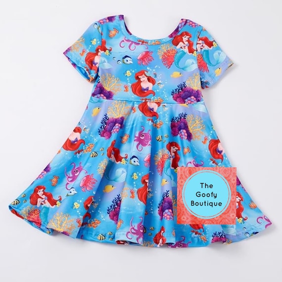 Vestido de SIRENITA Ariel Disney Vestido Princesa Twirl Bajo el Mar Sirenas  Disney Cruise