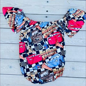 Disney Cars Girls Romper Pixar Lightning McQueen Mater Carsland Hollywood Studios Body onesie Niemowlę do malucha Cars Urodzinowy strój