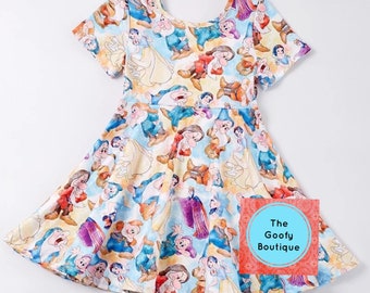 Vestido Blancanieves Twirl Niños 12/18 hasta 10/12 Princesas Disney Los Siete Enanitos