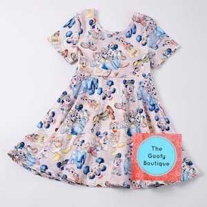 Animal Kingdom Dress Outfit Safari Disney Zoo Twirl Dress Kids 12/18 up to 18/20