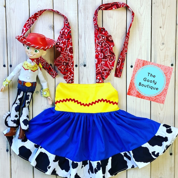 Toy Story Dress Costume Jesse Woody Cowgirl Ruffles Girls Baby Toddler Custom Boutique - Disney Birthday Bounding - western dress