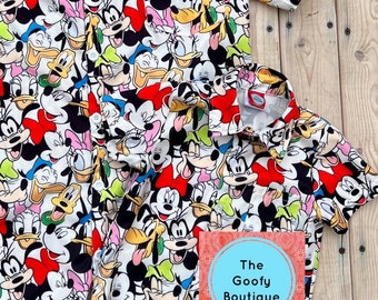 Disney Mickey and Friends Fab 5 Faces niños niños Camisa abotonada con cuello Listo para enviar de 12 a 14 trajes a juego de Disney Carnival Cruise