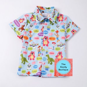 Toy Story Shirt Button Ready to ship 12/18m 2t 3t 4t 5 6 Disney Pixar cruise Boys Kids