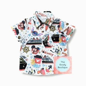 Disney Cruise Kids Boys Shirt button up collar Ready to ship 12m to 14 Disney Matching outfits Carnival Cruise Castaway Cay