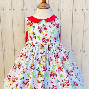 Robe de Noël Disney Robe tourbillonnante Mickey Minnie Mouse Parcs Disney 12 m à 12/14 Robe Disney pour filles faite main sur commande