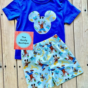 Disney Boys Short Set Chef Mickey Short Set Donald Goofy Disney Boys clothes outfit Yum Yum Snacks Set