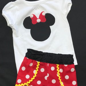 Minnie Mouse Shorts Red White Polka Dot Yellow Trim Inspired - Etsy