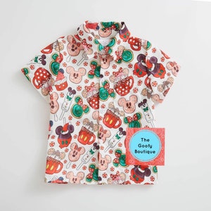 Collations de Noël pour garçons Disney Chemise à col boutonné Prête à être expédiée De 12 m à 18/20 ans Gâteries de Noël Disney Assortie pour enfants Très joyeux