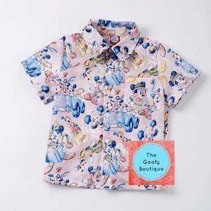 Disney Animal Kingdom Safari Boys Shirt button up collared Ready to ship 12m to 14 Disney Matching outfits
