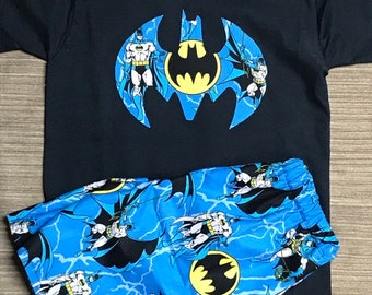Batman Boys Short set Handmade Custom size Birthday Boys Clothes Boys Disney Clothes Universal Orlando
