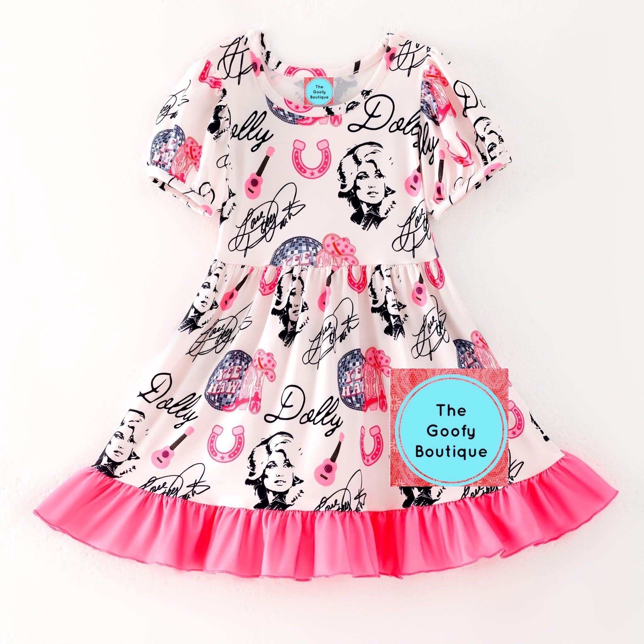 Girls' Dolly Parton Twirl Dress: Rodeo Cowgirl Concert Outfit