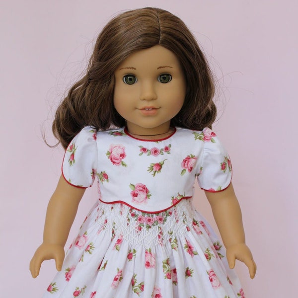 PDF "Rose Garden" Smocked Dress Pattern for 18" American Girl Dolls by Doll Heirloom Designs