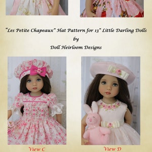 PDF &quot;Les Petite Chapeaux&quot; Beret and Hat Pattern 13&quot; Dianna Effner Little Darling Dolls by Doll Heirloom Designs