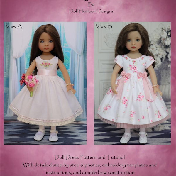 Patron de robe PDF "En attendant l'été" pour les poupées Dianna Effner Little Darling de 13"