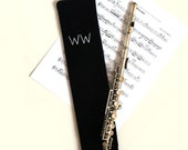 Velveteen Piccolo Bag or Cover, Lined with Anti Tarnish Fabric, Silver Piccolo Cover for Use on Piccolo Stand, Monogrammed