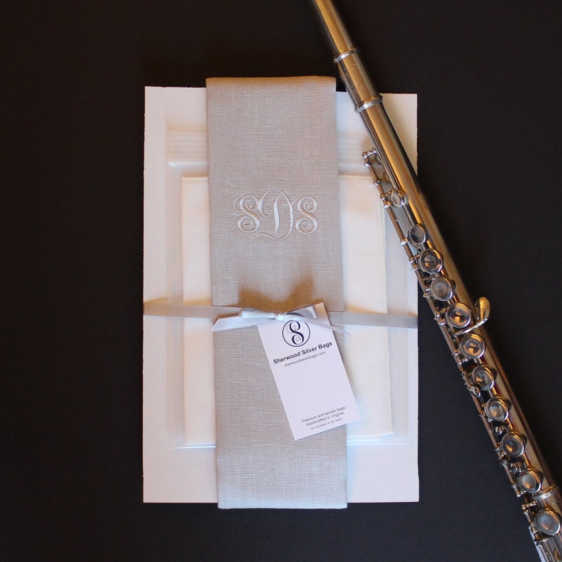 Linen Flute Bag Flute Cover Lined With Anti Tarnish Fabric Etsy