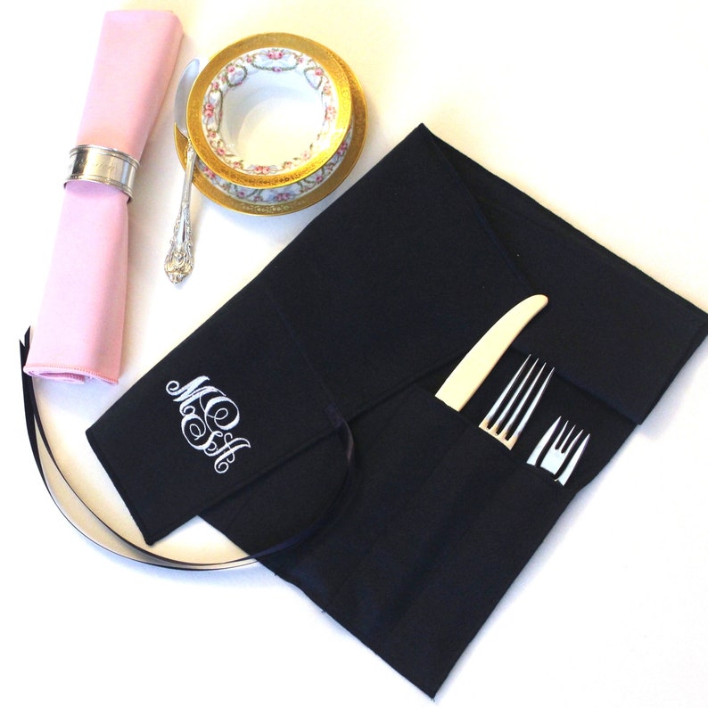 Anti Tarnish Flatware Roll 4 Sizes Personalized w/ Monogram Etsy