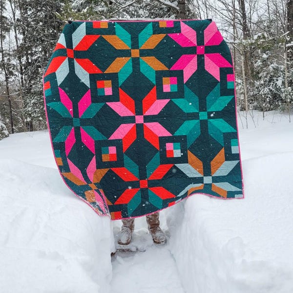 Winter Star Quilt Pattern: Modern Holiday Design (PDF Pattern)
