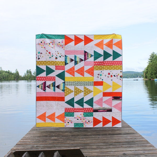 Flight Plan Quilt Pattern | Modern Triangle Quilt Pattern