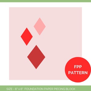 Floating Diamonds Foundation Paper Piecing Block Pattern Guiding Lights Modern FPP Quilt Block Pattern image 4