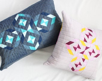 Etched Diamond Pillow | Lumbar & Square Modern Pillow Pattern | Beginner Friendly