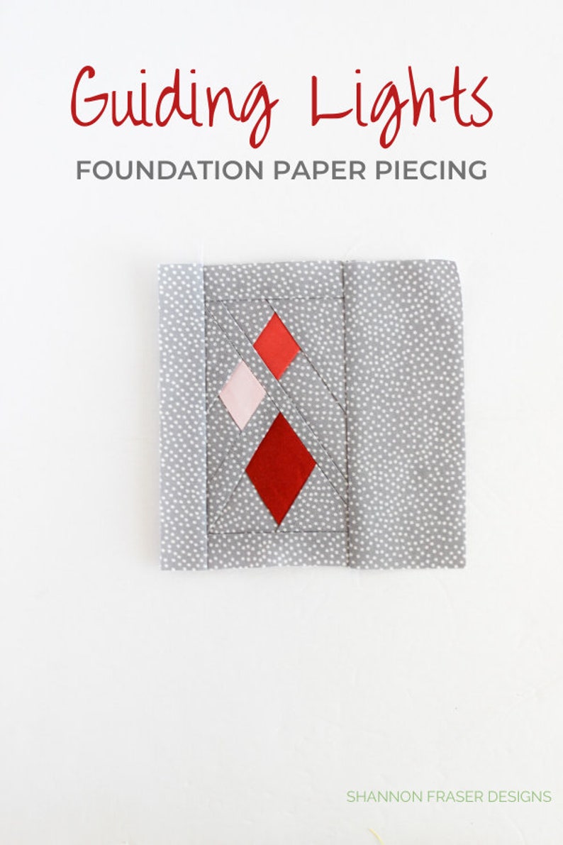 Floating Diamonds Foundation Paper Piecing Block Pattern Guiding Lights Modern FPP Quilt Block Pattern image 6