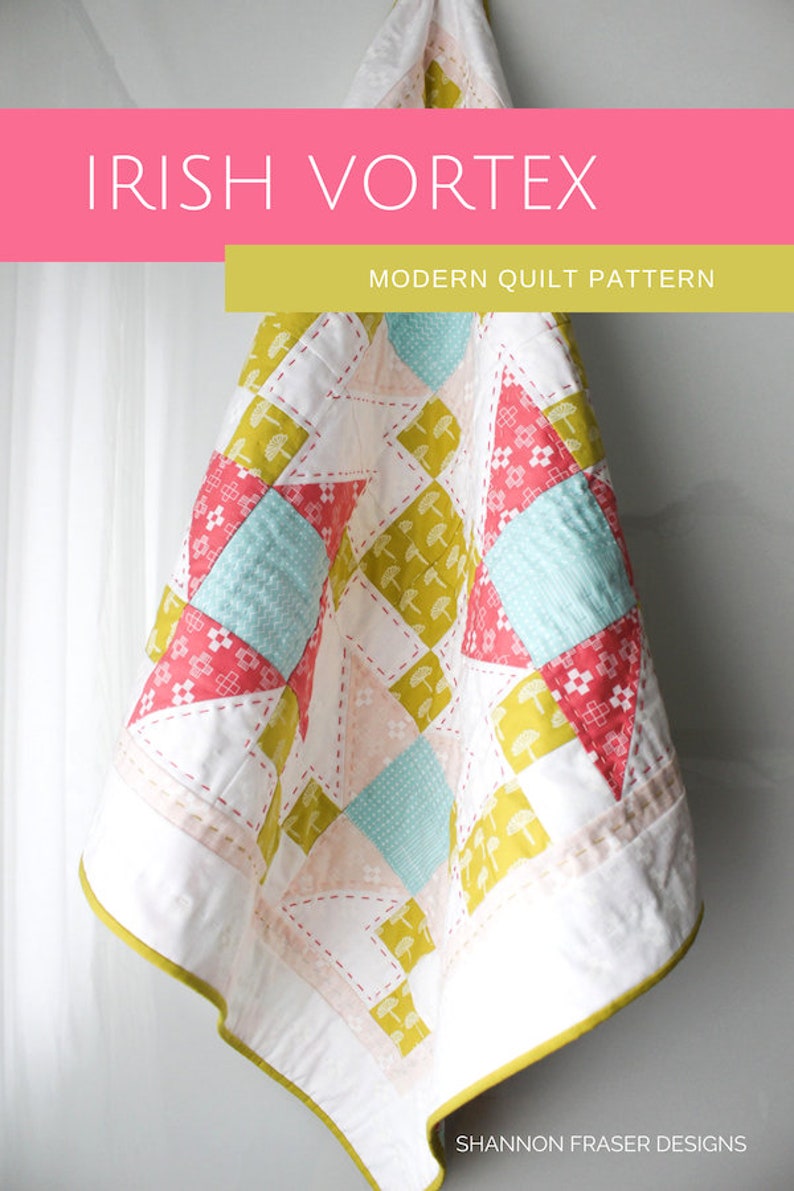Irish Vortex Quilt Pattern Beginners Quilt Pattern Modern Quilt Pattern Fast & Easy Quilting image 8