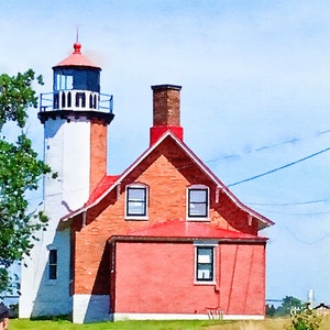 Watercolor Glicée Original (Eagle Harbor Lighthouse)