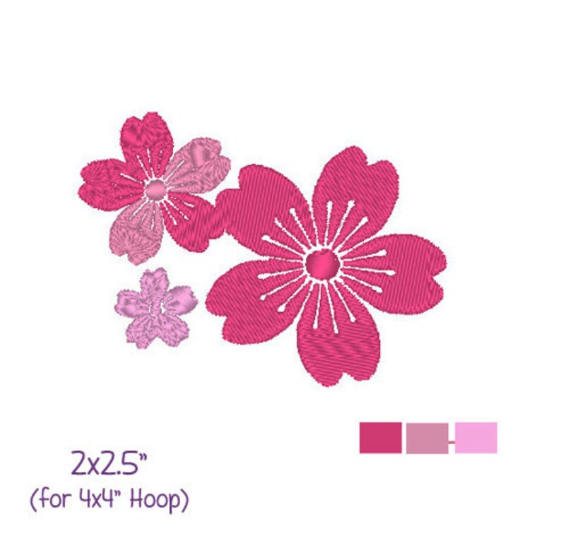 Japanese sakura blossom 3 designs machine embroidery design  etsy