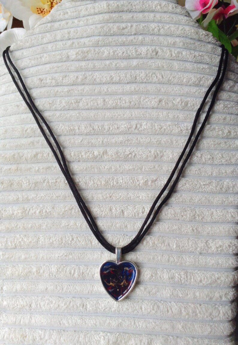 Multi Strand Heart Necklace Silver Gold Heart Pendant Etsy