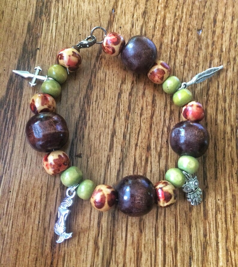 Beaded Charm Bracelet Jewelry Feather Mermaid Owl Sword Charm Etsy