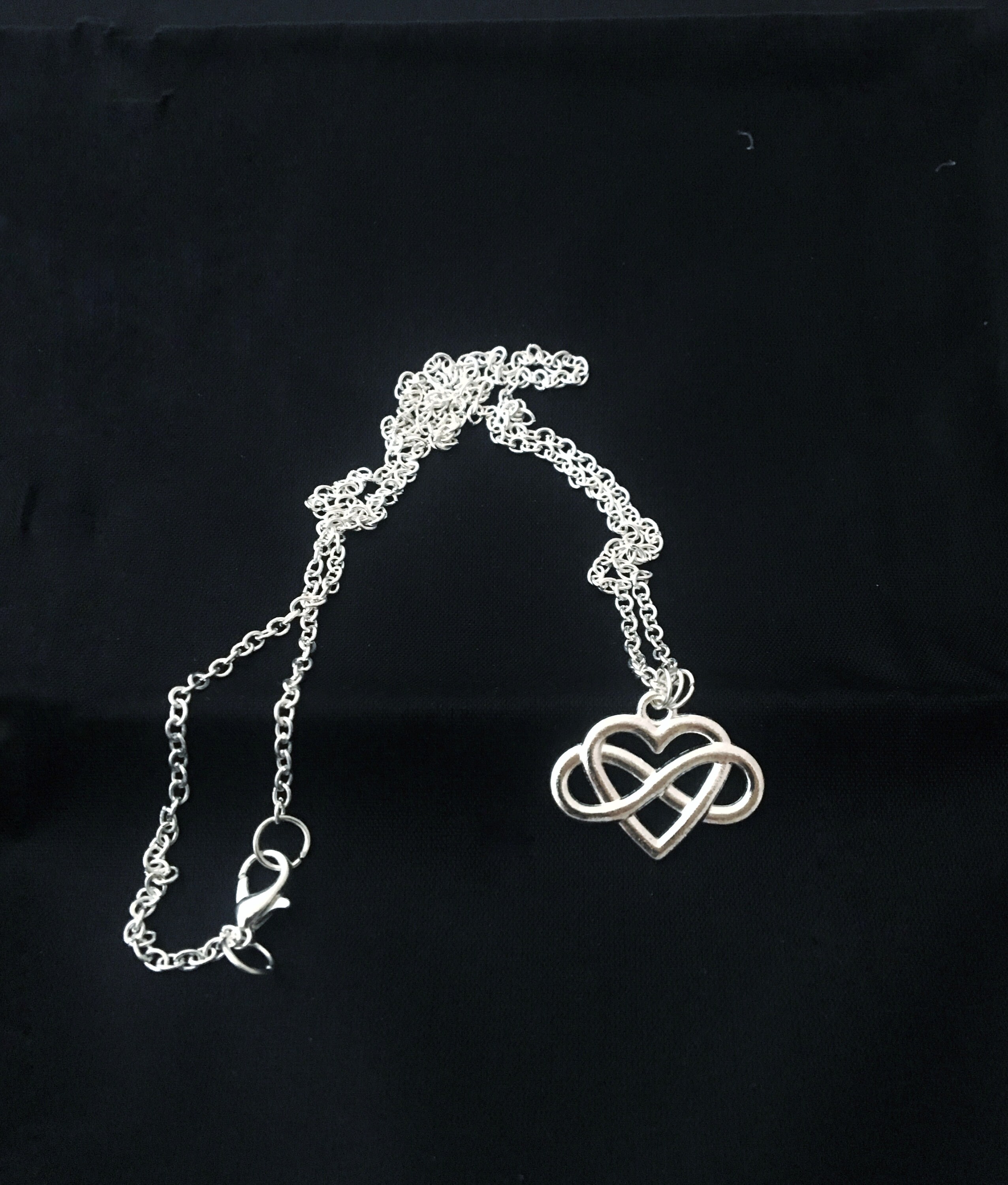 Silver Infinity Heart Charm Necklace Valentine Gift for Her Etsy Canada