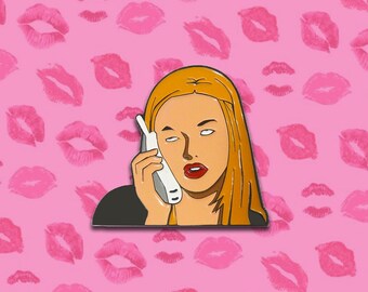 Pin de esmalte con los ojos en blanco de Karen de Chicas pesadas, de Badge