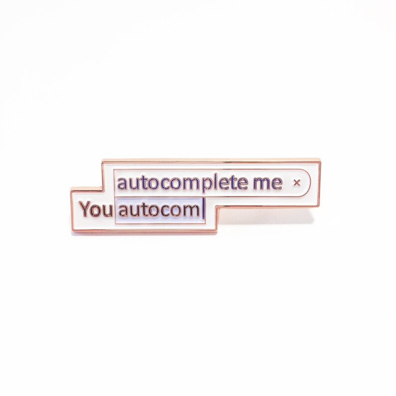 Vous Autocomplete Me broche émail en or rose par badge image 1