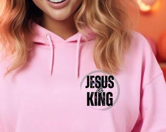 Jesus is King Hoodie: Christian Cross Design Sweatshirt