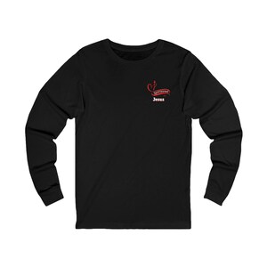 Sponsored By Jesus Long Sleeve Tee: Cross & Heart Christian Shirt