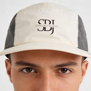 Sponsored by Jesus Logo Two-Tone Nylon Cap | Embroidered Sporty Five-Panel Hat