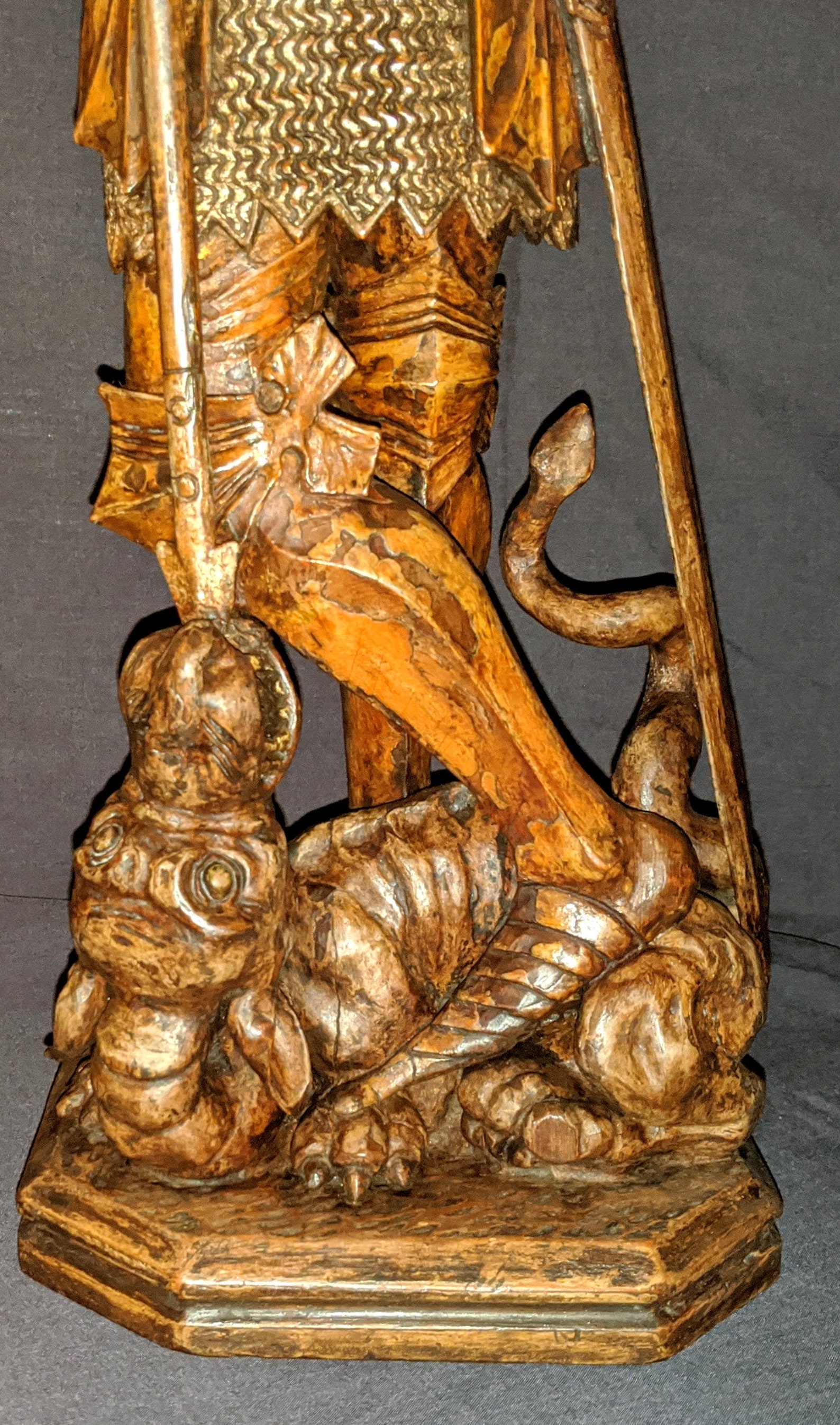 A masterpiece of wood carving St. slaying the dragon Etsy