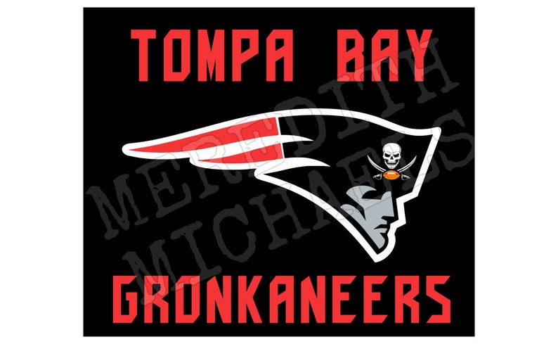 TOMPA BAY GRONKANEERS svg with Bucs Skull in Patriots logo | Etsy