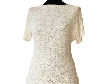 Knitted Bamboo Fiber T-Shir - Sustainable Women's Top, Made in Italy