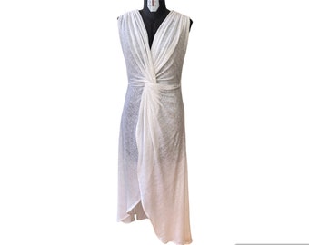 White linen dress made in Italy, summer fresh dress
