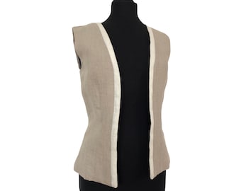 Flax Clothing made in Italy, Natural Women flax gilet, nettle fiber clothes sustainable fashion