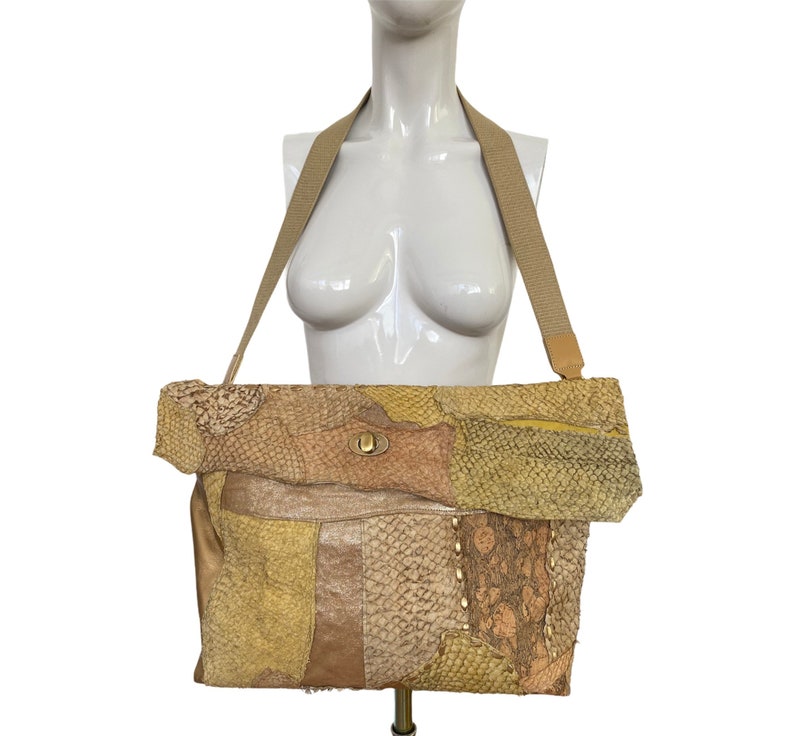 Gold Yellow Sustainable bag, Women Fish Leather Bag, One of a ki Gold Yellow Sustainable bag, Women Fish Leather Bag, One of a ki