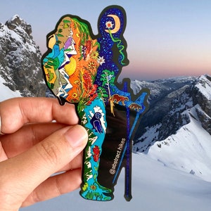 Hiking Sticker: "Hiker Gal" / Vinyl 4.8"