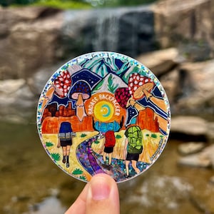 Hiking Sticker: &quot;Badass Backpacker&quot; / Glitter /  Vinyl 3&quot;