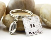 Personalized Football Keychain  Football player keychain football gift football themed gift Football mom keychain football player gift