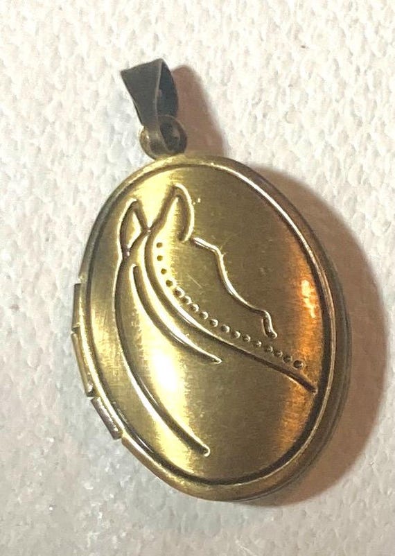 19 VINTAGE delicate Horse Head  Brass LOCKETS with purchase you get 10 HORSE Car Coasters Buckskin Grey & Chestnut Ponies 4 Gifts or Resale View 3