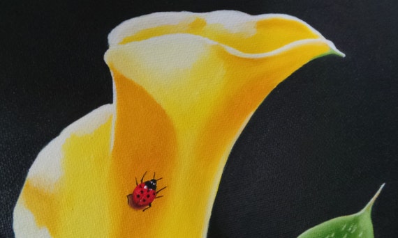 Caminando sobre el sol Calla Lily Lady Bug Flor amarilla - Etsy México