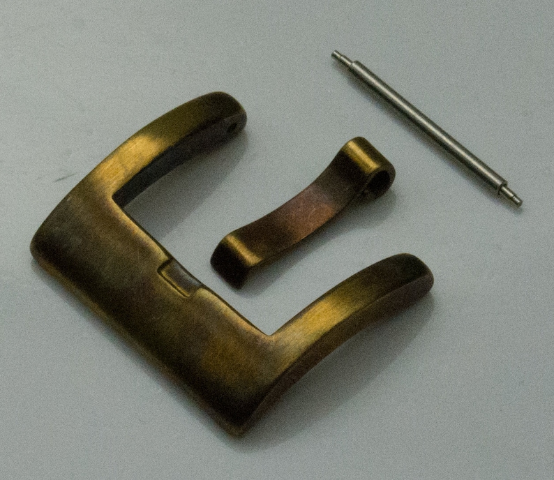 Watch Strap Buckle AGED SOLID BRONZE Curved 18mm 26mm Spring Etsy