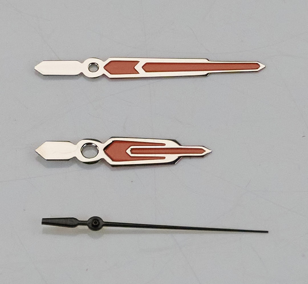 Orange Steel Quartz Watch Hands Set 120/70/17 ETA 2035 Miyota Ronda